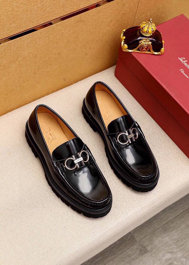 Product Trademark: Ferragamo Casual Leather Shoes Standard Sizes: 38-44, 45.46