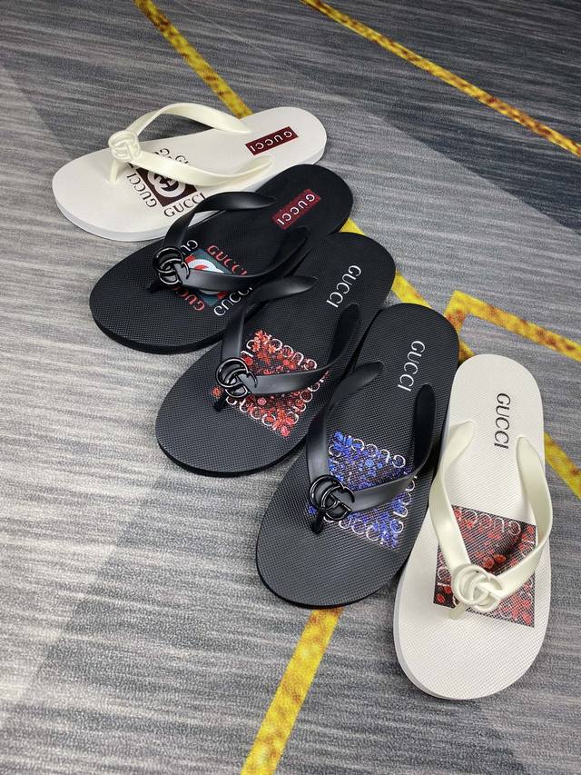 Men's exquisite quality Gucci men's casual slippers with imported upper materia