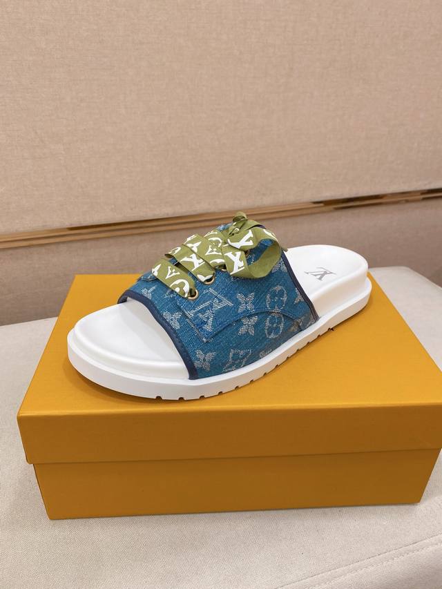 Factory P price Lv creates top-level purchasing men's spring and summer slipper