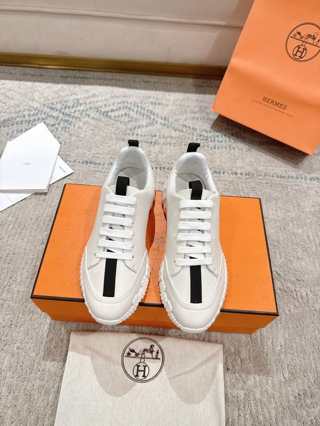 Factory P price P top version Hermes thick-soled casual sports shoes Original pu