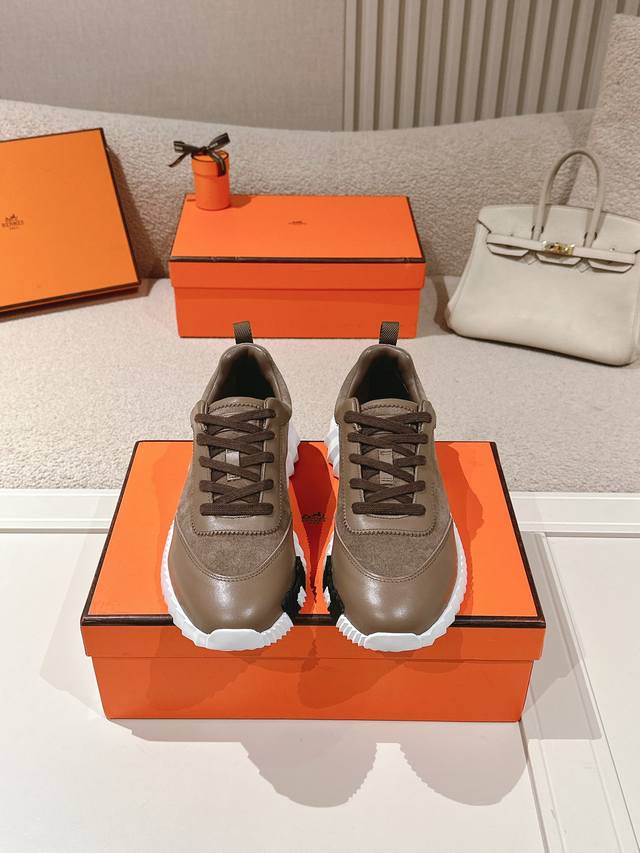 Female and Male! Hermes Top Edition# Hermes H classic couple's casual sneakers C