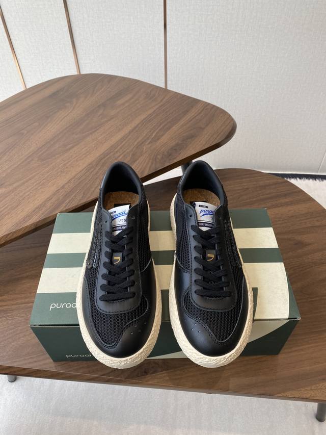 Niche new arrival, Puraai Polly SS25 retro sneakers, featuring eco-friendly mate