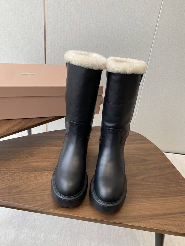 Miu Miu Fw25 New Arrival~ Miu Miu 25Ss new autumn and winter thick-soled high-to