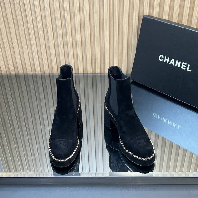 Top-tier version Correct high-end version! Chanel chain-strap high-heeled boots