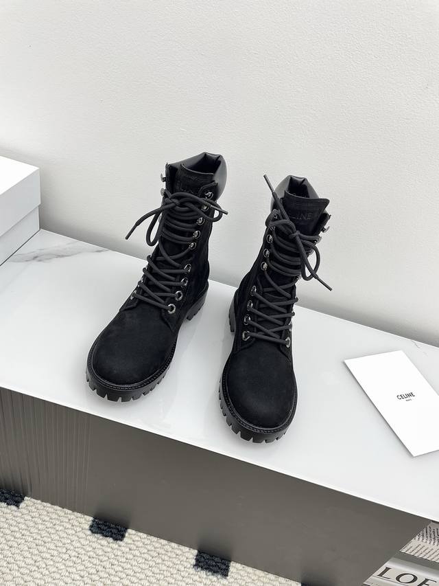 Men's 10 Couple's Style Celine 25Ss New Autumn/Winter Lace-Up Ankle Boots (DDD)