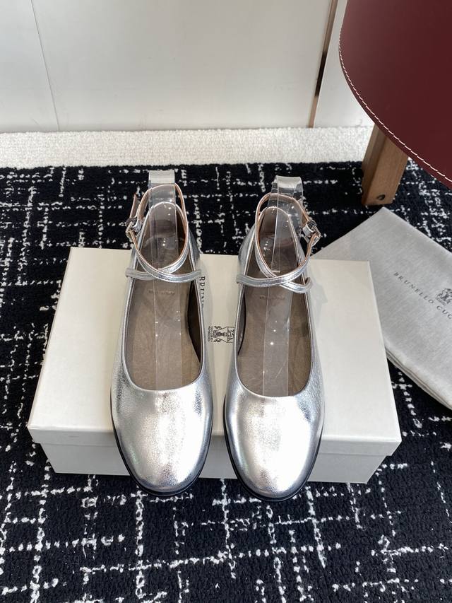 Shopping-level Brunellocucinell* Bc 25Ss flat Mary Jane shoes Square-toed shoes