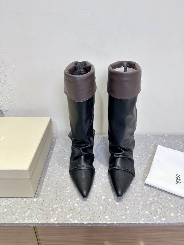 Unfolio Niche fashion brand 25Ss' new fall/winter Western boots, these stacked b