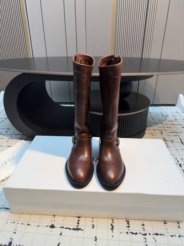 Golden Goose 2025 Autumn and Winter New Retro Western Cowboy Knight Boots Super