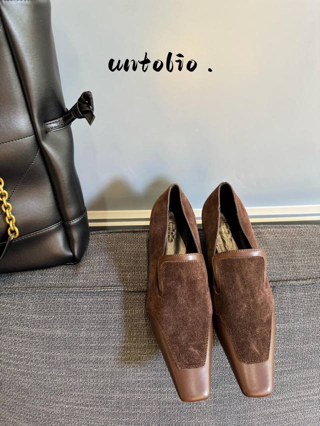 Early Spring Single Shoes Fabric: Cow Suede Sheepskin Lining Rubber Sole Elegan