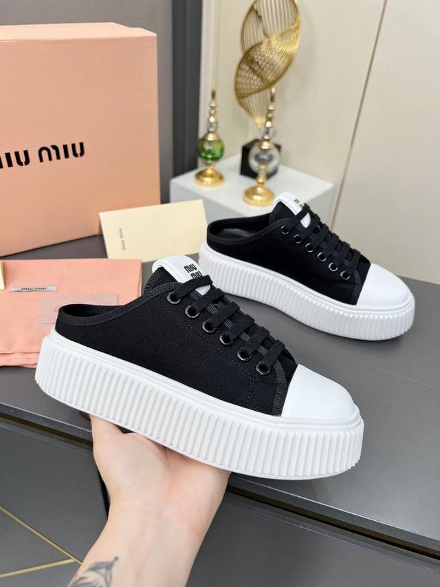 Miumiu 2025 spring and summer new fashion products, thick-soled, lightweight, he