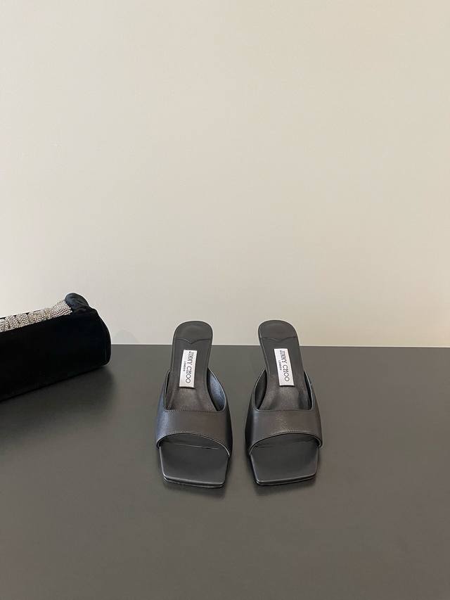 The highest-quality version Jimmy Choo's latest peep-toe, low-heeled slippers. A
