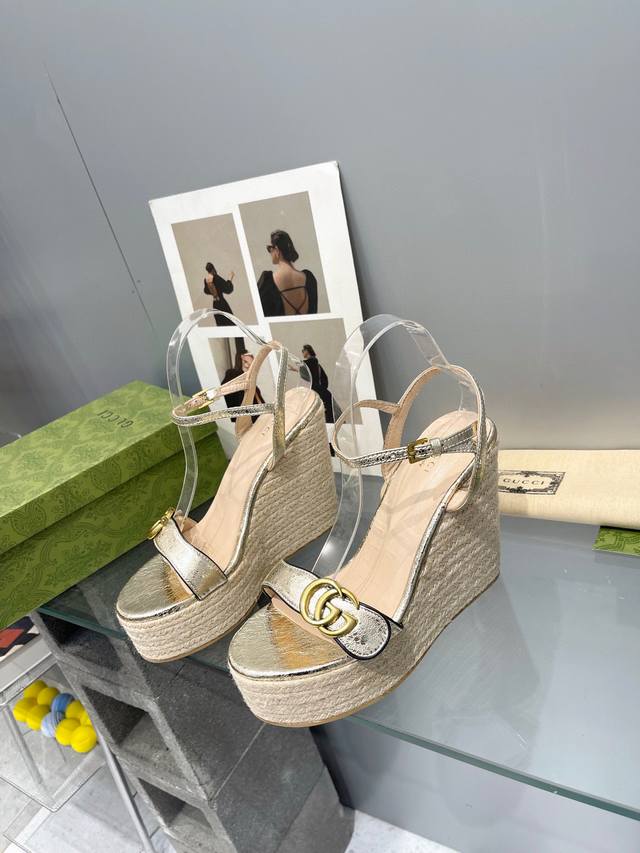Factory price G-brand wedge sandals, high version, made according to the origin