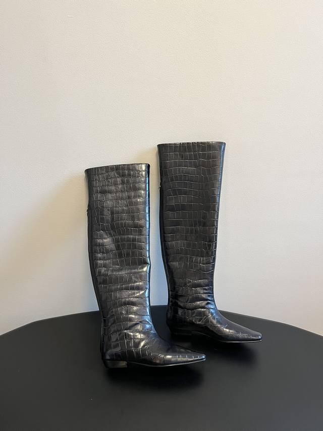 High boots Ankle boots 440 Toteme's new autumn and winter square-toed embossed