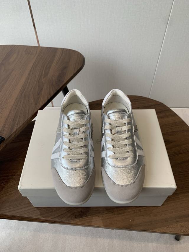 Brunello Cucinelli 24Ss latest Bc lace-up casual shoes, Forrest Gump shoes. Impo