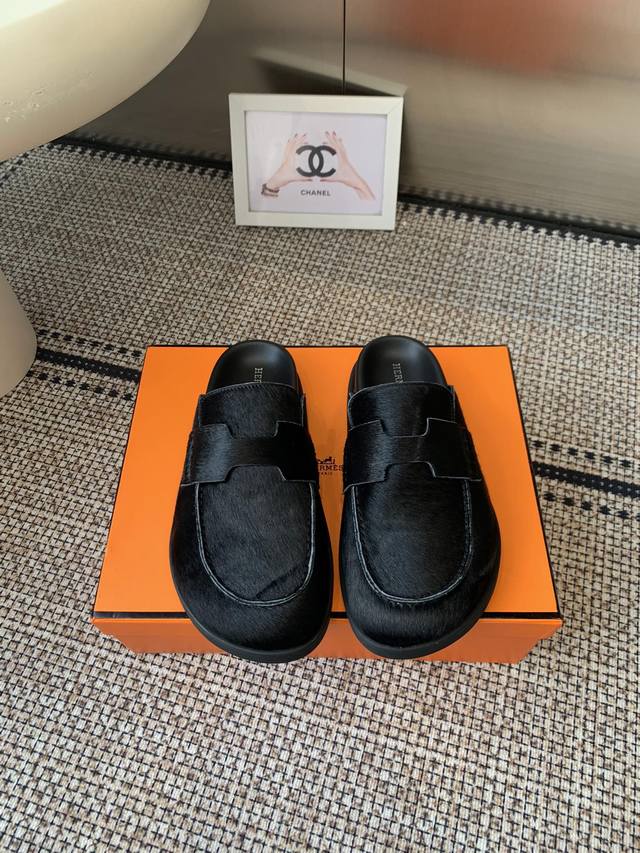 Male 10 Hermes Couple's Style H-House Cute Mules and Half-Slip Birkenstocks, Top