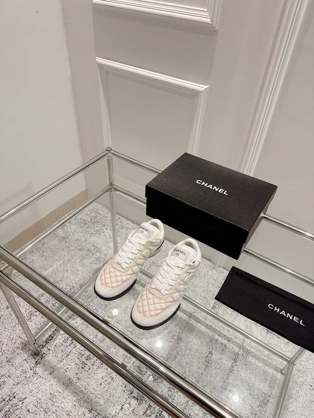 Top version: Chanel diamond pattern baseball shoes, tennis shoes, casual sports