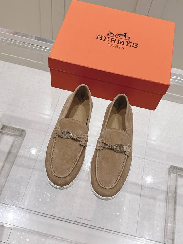 Top version: Women's and Men's Hermes Lgnacio series couple loafers casual sport