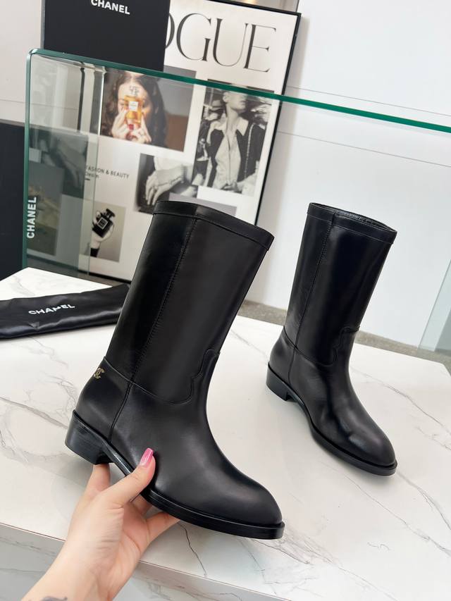 Top quality Chanel Chanel 25 Autumn/Winter Suede Colorblock Slip-on Knight Mid-L
