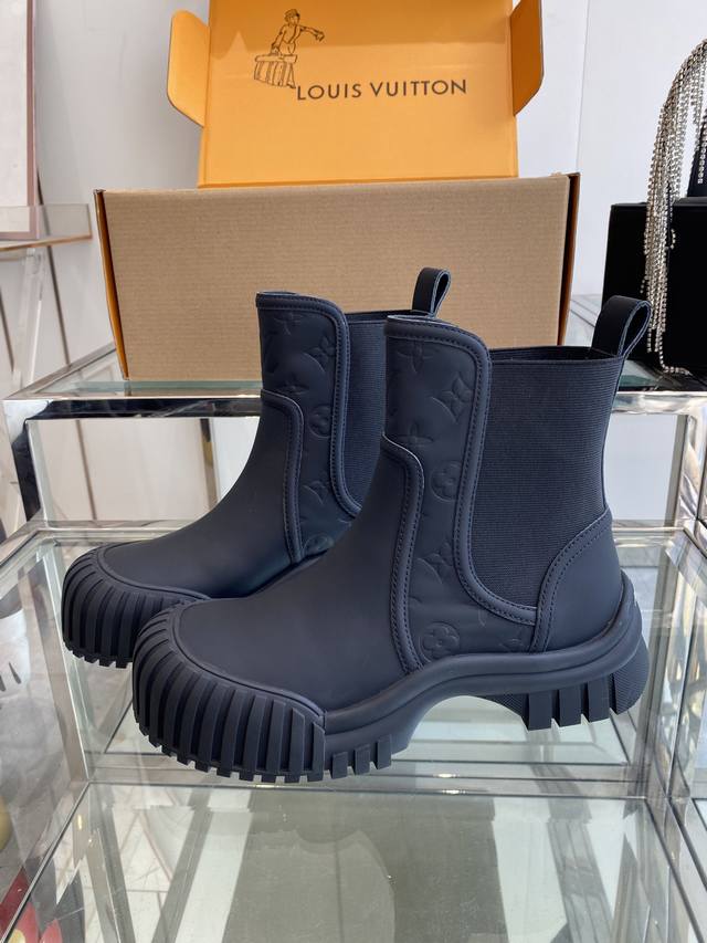 Top-of-the-line Louis Vuitton slip-on boots worn by influencers and celebrities