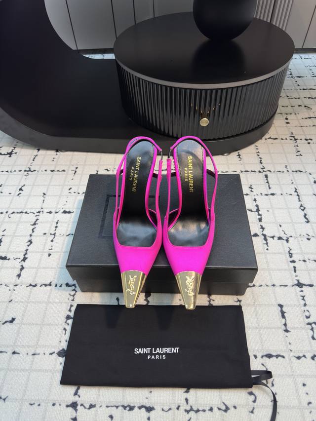 Saint Laurent's new Spring/Summer 2025 Ysl gold-toed high heels are incredibly