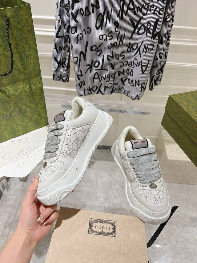 Top version of Gucci's latest chubby thick-soled dirty shoes~~ Couple's casual