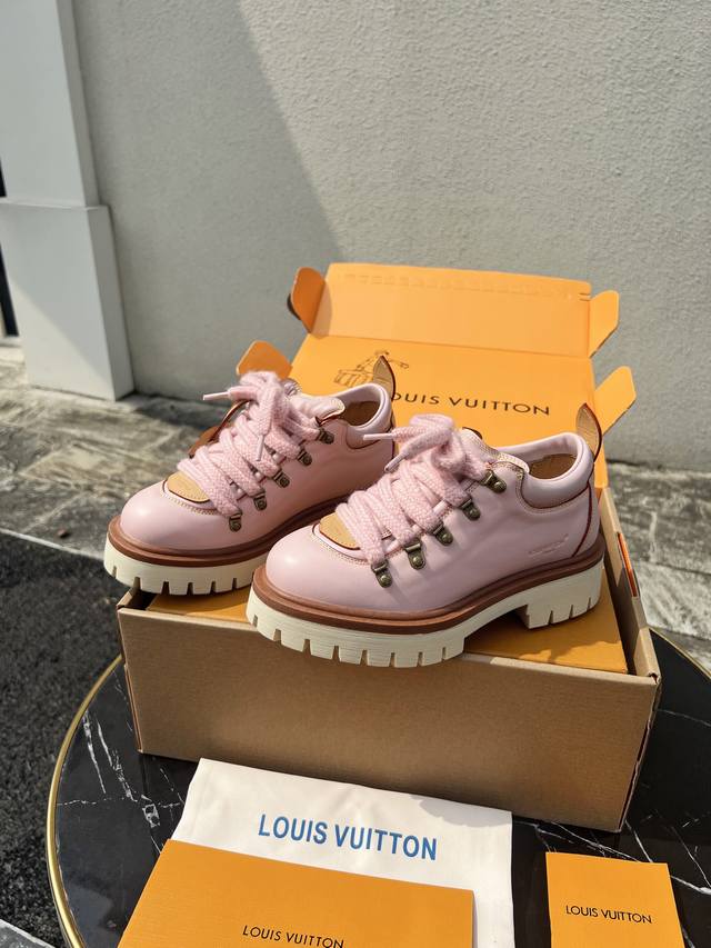 Lv Couple's Derby Shoes 2025 Autumn/Winter New Top Edition Counter Featured Late