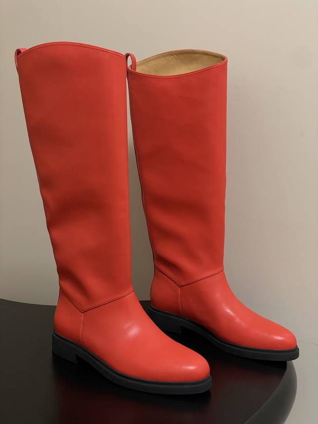 Loro Piana Lp30S autumn and winter new Kilda straight boots, one-step mid-calf b