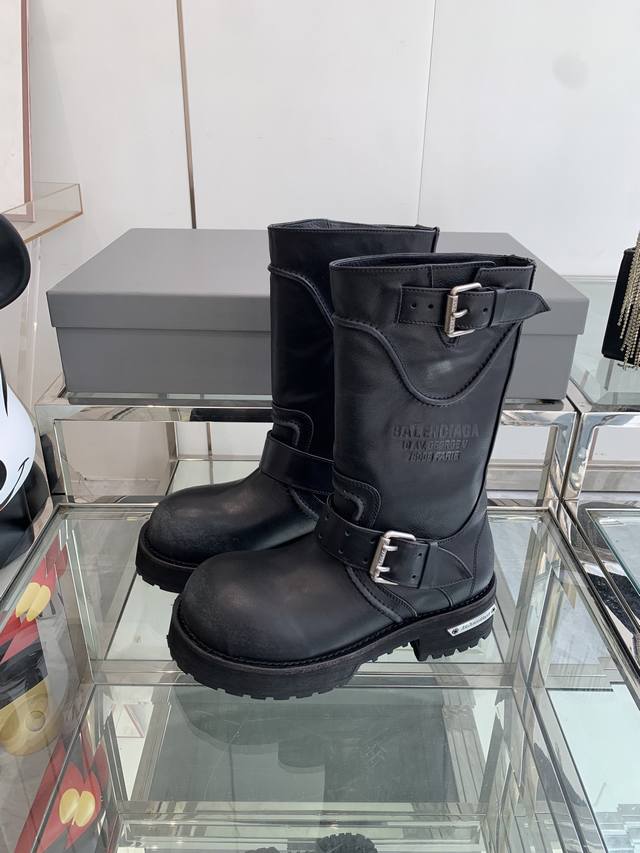 Balenciga 25Fw Venom mid-calf boots, high-calf boots, thick-soled long boots DDD
