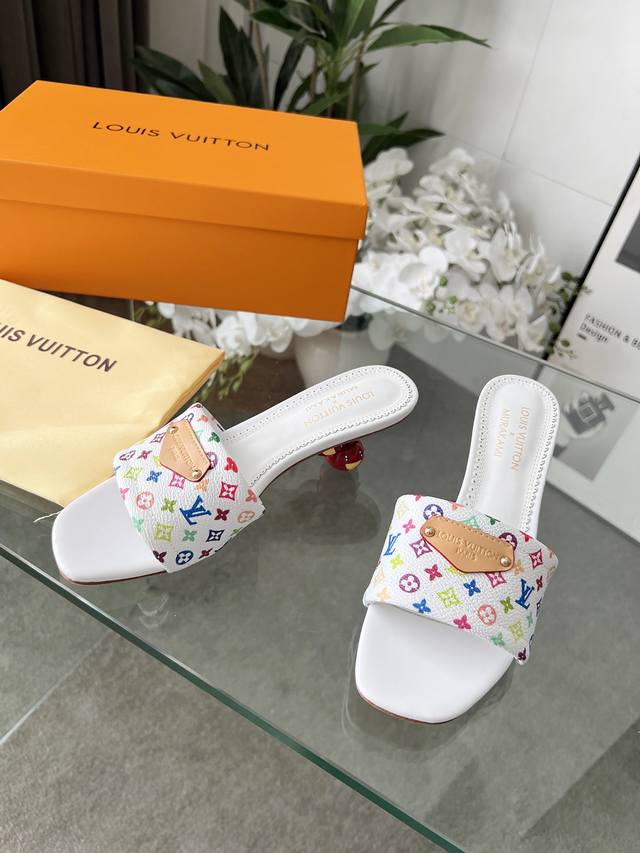 Cherry heel 225 Donkey*'s early spring new arrival~ LV Spring/Summer graffiti s