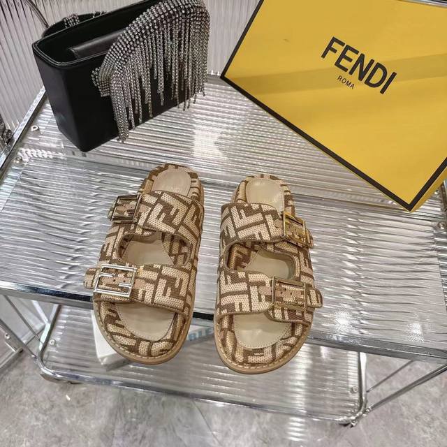 Fendi's latest colorway, the Feel monogram Ff sandals, are a 1:1 replica of the