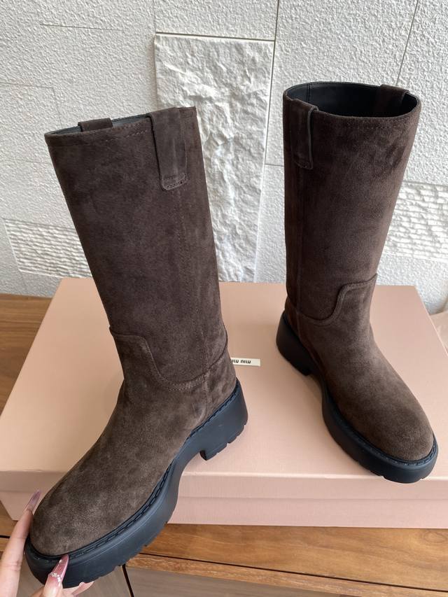 Premium Edition: Miu Miu 25Ss New Autumn/Winter Color-Brushed Thick-Sole High-To