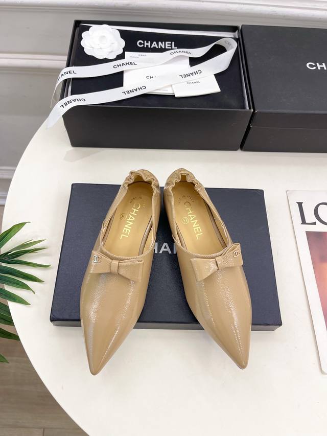 Chanel 25 2025 Spring and Summer New Chanel Pointed Toe Bow Single Shoes Series