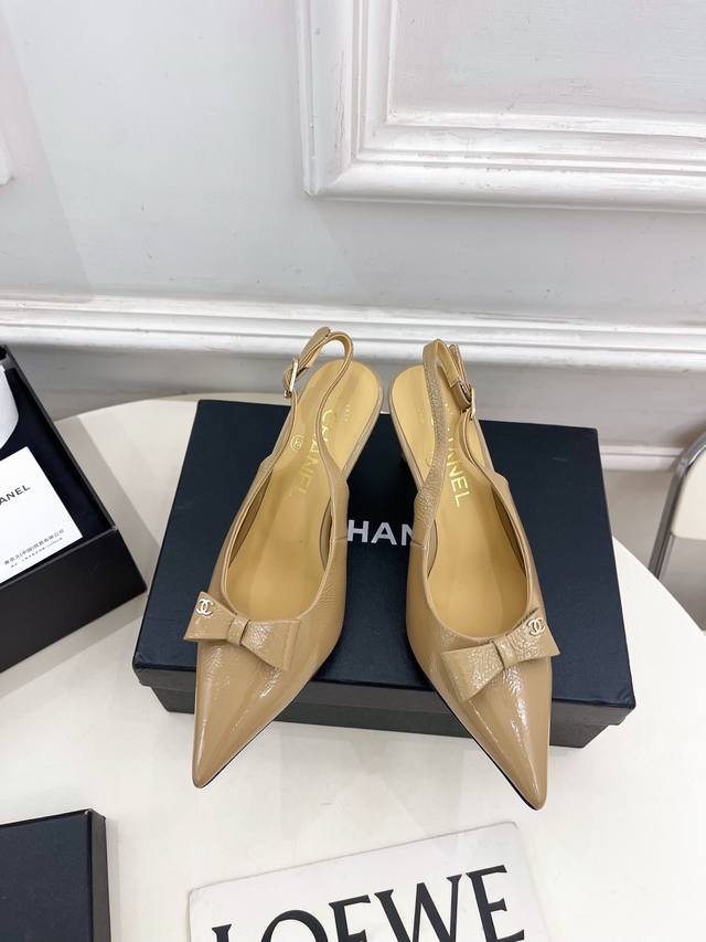 Chanel 25 2025 Spring and Summer New Products Chanel Pointed Toe Bowknot Single