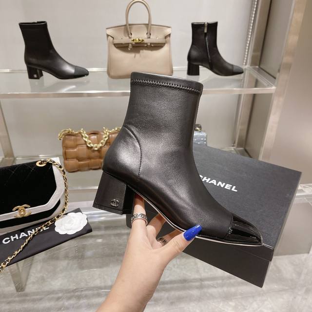 Chanel Chanel's timeless, block-heeled ankle boots. These timeless Chanel boots