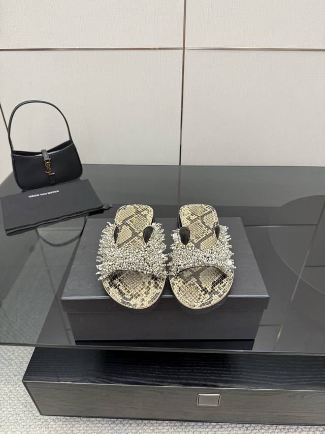 Dries Van Noten 25Ss new beaded women's shoes Each pair is beautiful like a work