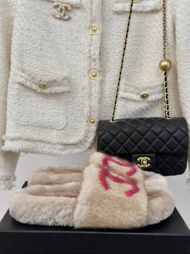 Factory Price: Chane* | Chanel's classic all-season Double C furry slippers. Th