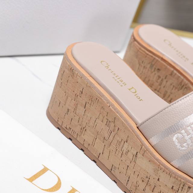 Highest quality Dio*R Dior Dway platform sandals with waterproof platform, cork