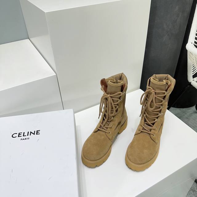 High quality factory boots! Top-quality Celine 25Ss classic retro lace-up Marti