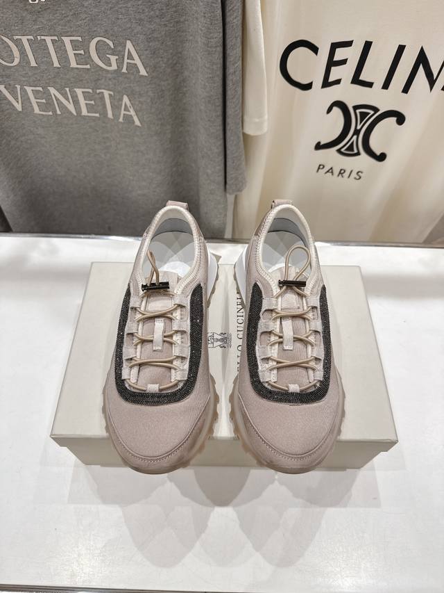 High-end version factory Brunello Cucinelli new Bc lace-up thick-soled casual s