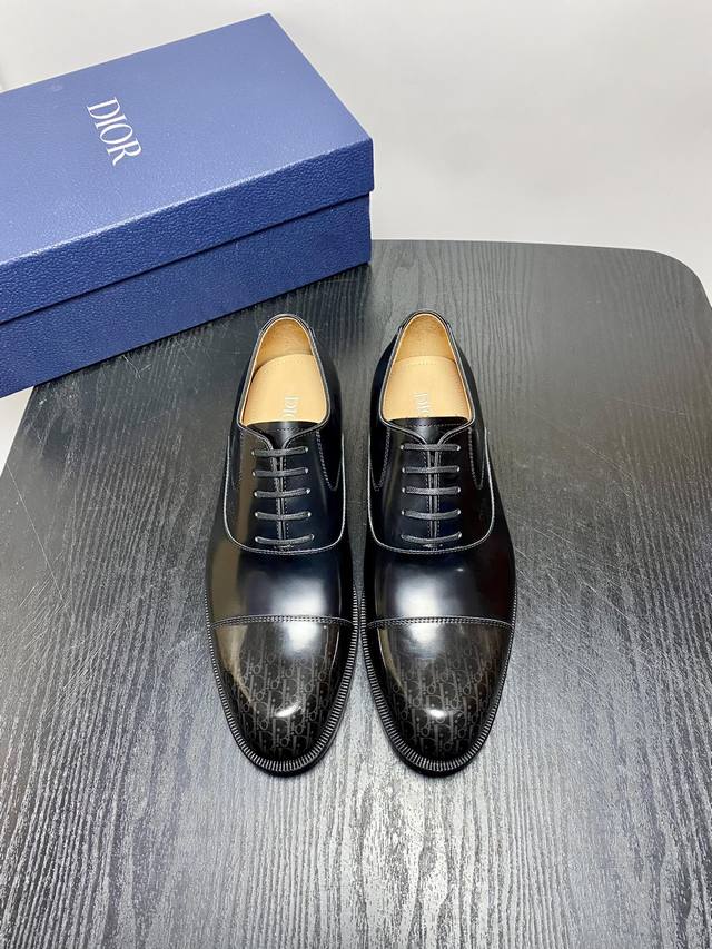 Dior Derby Shoes | Genuine leather sole formal leather shoes | Crafted from spli