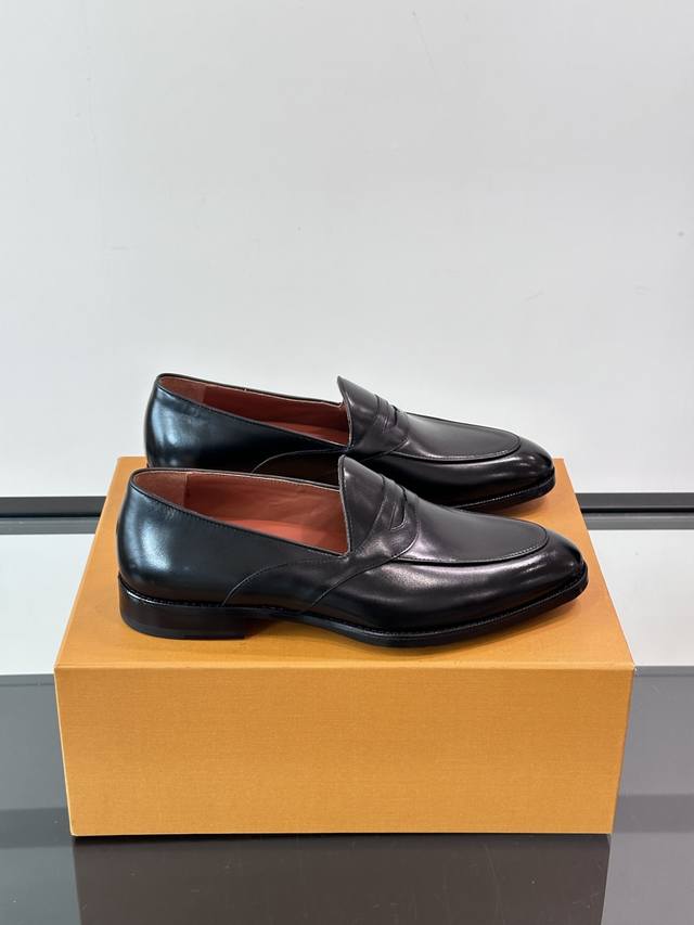 LV~High-end men's formal casual leather shoes, classic style, high-end atmospher