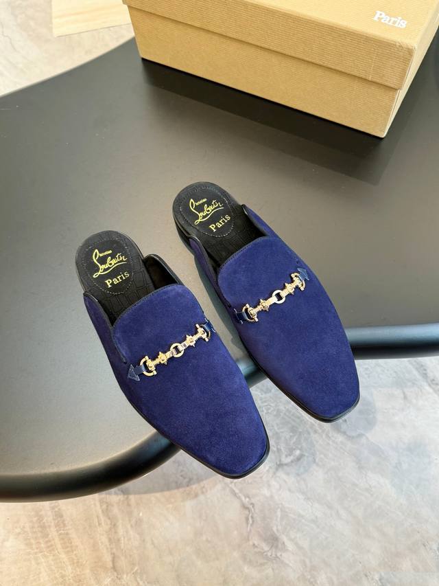 Cl High-end custom Top-notch crafts Fashionable leather-soled half-slippers Auth