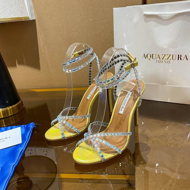 Aquazzura | Lailai Pineapple's new spring/summer high-heeled sandals. With a sil