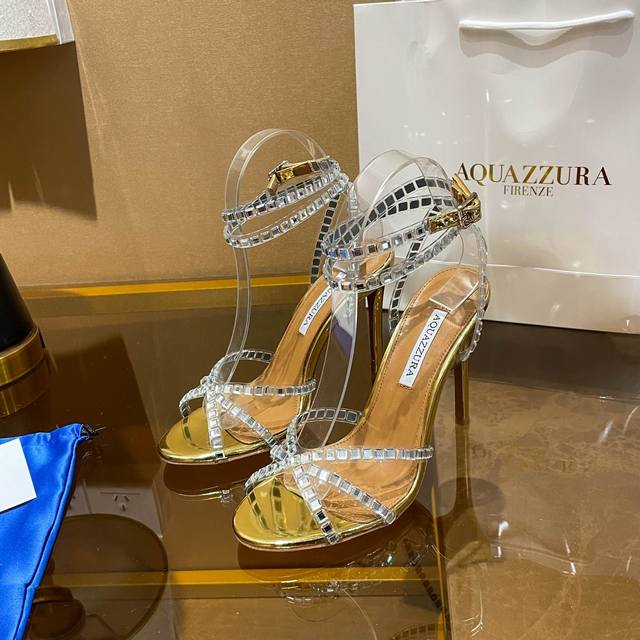 Aquazzura | Lailai Pineapple's new spring/summer high-heeled sandals. With a sil