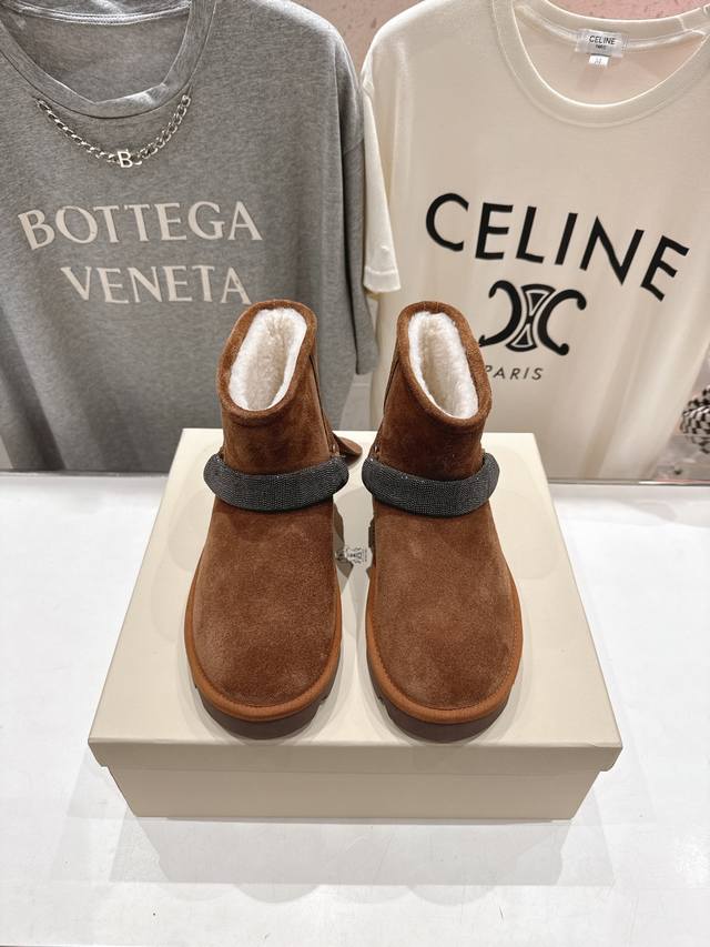 High version factory Brunello Cucinelli new Bc autumn and winter warm wool boot