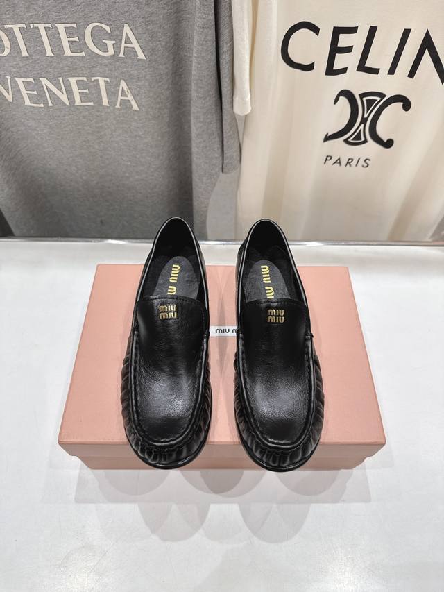 High version factory Miumiu Miu Miu 25Ss counter new fairy style flat slip-on c