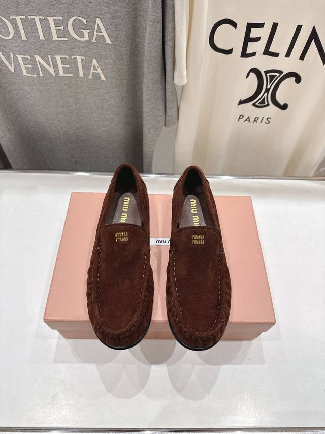 High version factory Miumiu Miu Miu 25Ss counter new fairy style flat slip-on c