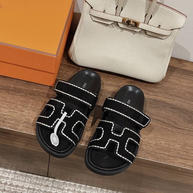 Diamond surface factory price P Hermes Chypre sandals, second uncle slippers, f