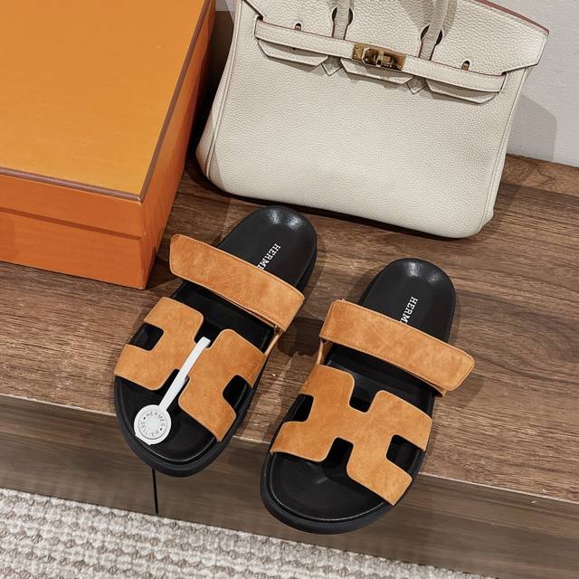 In stock, factory price P, men's size 70 Hermes Chypre sandals, second uncle sl