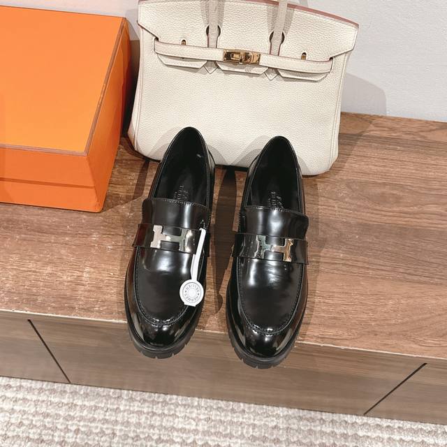 New color] Factory price P Hermes classic Faunourg loafers H classic masterpiec